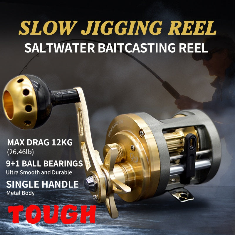 ABRE HD300/HD301 Slow Jigging Drum Reel | 10BB Magnetic Brake, Aluminium Arm, Ceramic Guide, Left/Right Hand