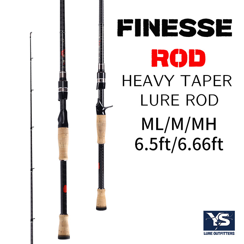 YUSHAN OUTDOOR Bug Master Finesse Worm Rod | Full Fuji A-Ring, X45 Carbon, 3A Cork Grip, ML/M/MH