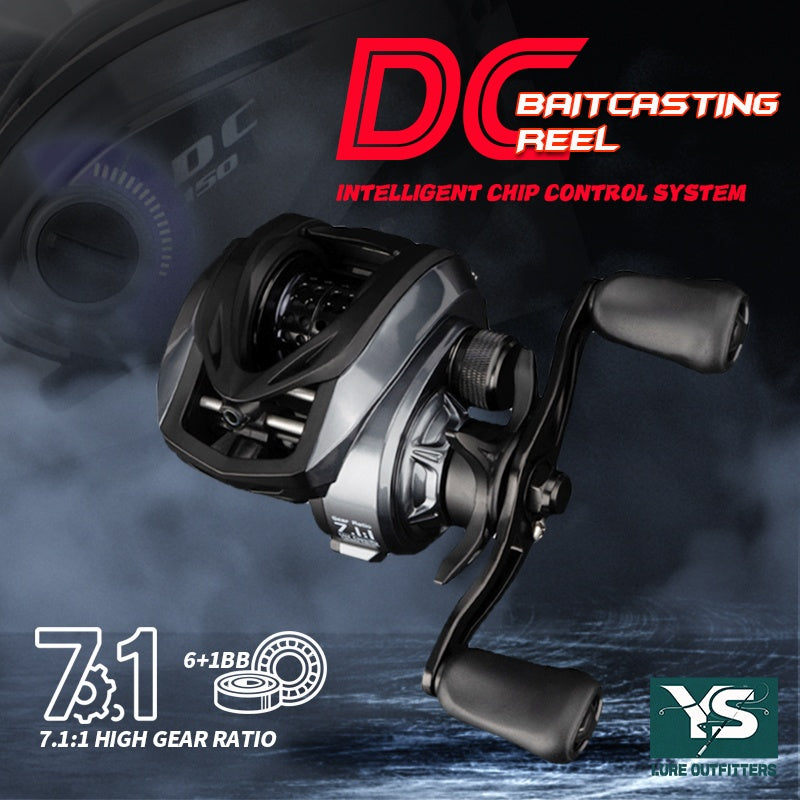 KEDI DC150 Baitcasting Reel | DC Electronic Brake, G1 Hard Aluminium Gear, Hollow Spool, 165g, Left/Right Hand