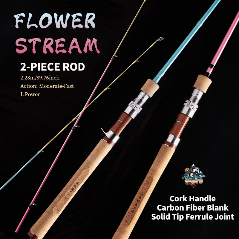 YUSHAN OUTDOOR Flower Stream MAX 762L Lure Rod | 2-Section Travel Fishing Rod