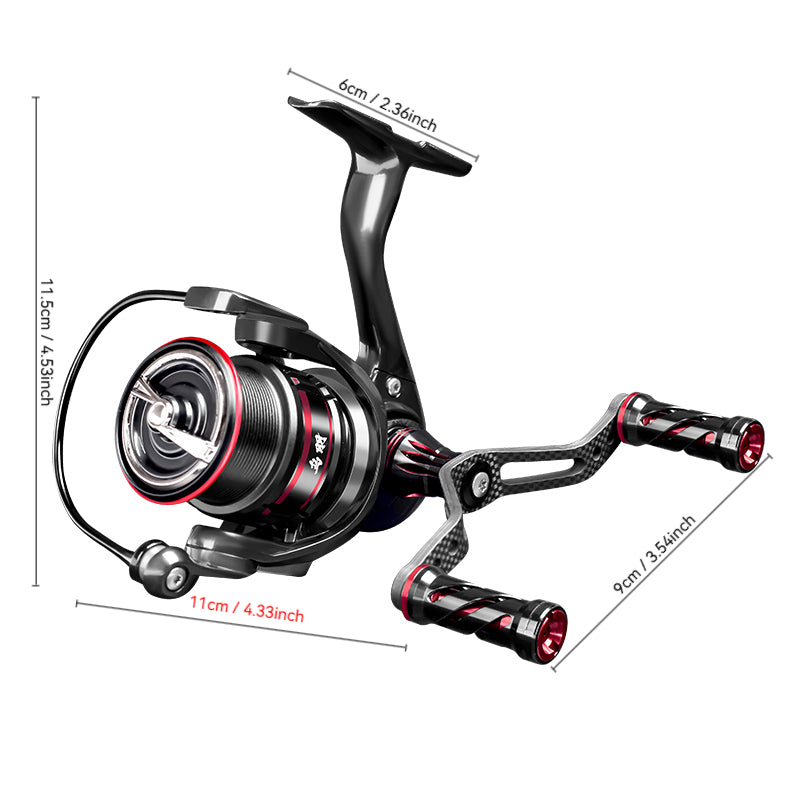 YUSHAN OUTDOOR Crow Plume Spinning Reel – 11+1BB Carbon Fiber Double Guide Rod