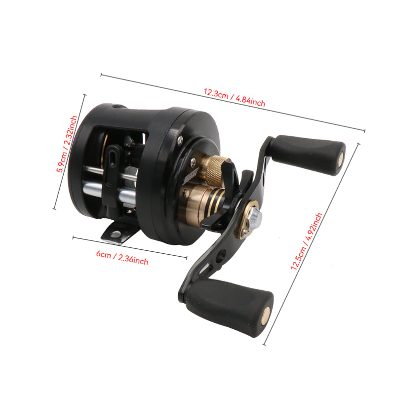 Haibao  GK400/GK401 Round Baitcasting Reel | Full Metal Frame, Magnetic Brake, 9+1SS BB, 13kg Drag, Left/Right Hand