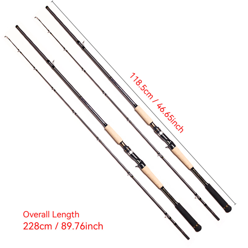 YUSHAN outdoor H20 Lure Rod | Toray 30T + T1100 Carbon, Full Fuji A-Ring, Tri-Section Cork Grip