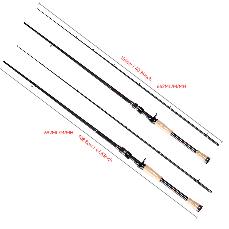 YUSHAN OUTDOOR Bug Master Finesse Worm Rod | Full Fuji A-Ring, X45 Carbon, 3A Cork Grip, ML/M/MH