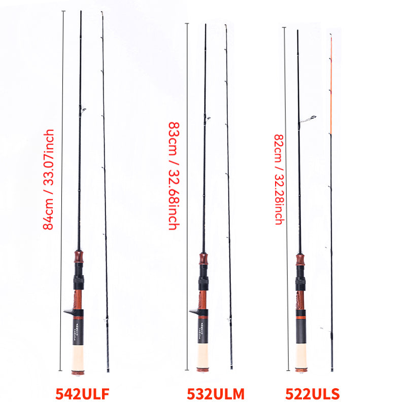 YUSHAN outdoor Crow Plume Micro Lure Rod | Fuji SIC Guides, Rosewood Carved Reel Seat, Toray Carbon