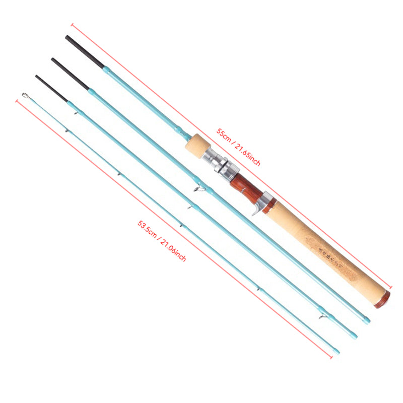 YUSHAN OUTDOOR Flower Stream Max 4-Piece Portable Travel Micro Lure Rod – L Action, Medium-Fast, 1.98m (Blue/Pink | Pistol/Straight Grip)