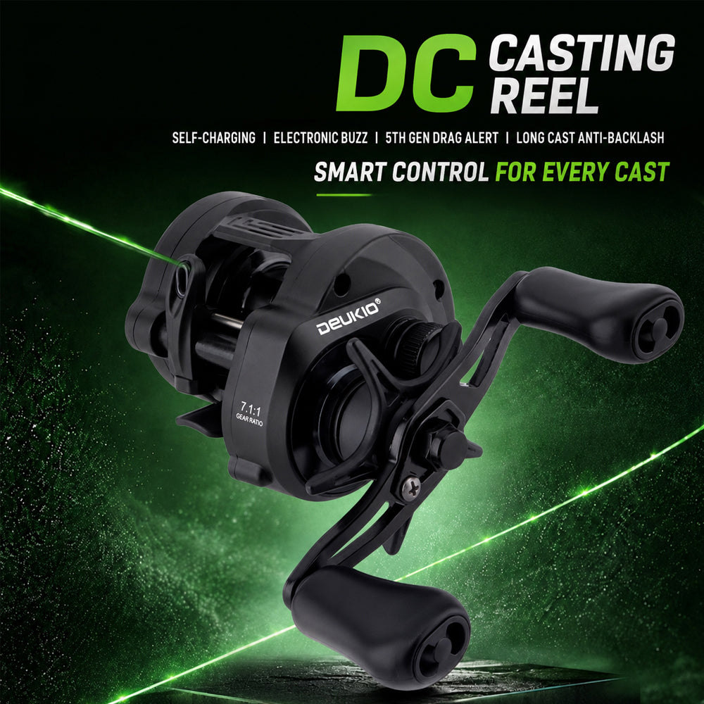 N3 DC Electronic Brake Baitcasting Reel | SDC Smart Brake, 5+1 BB, 7.1:1, 185g, Drag Clicker, Left/Right Hand