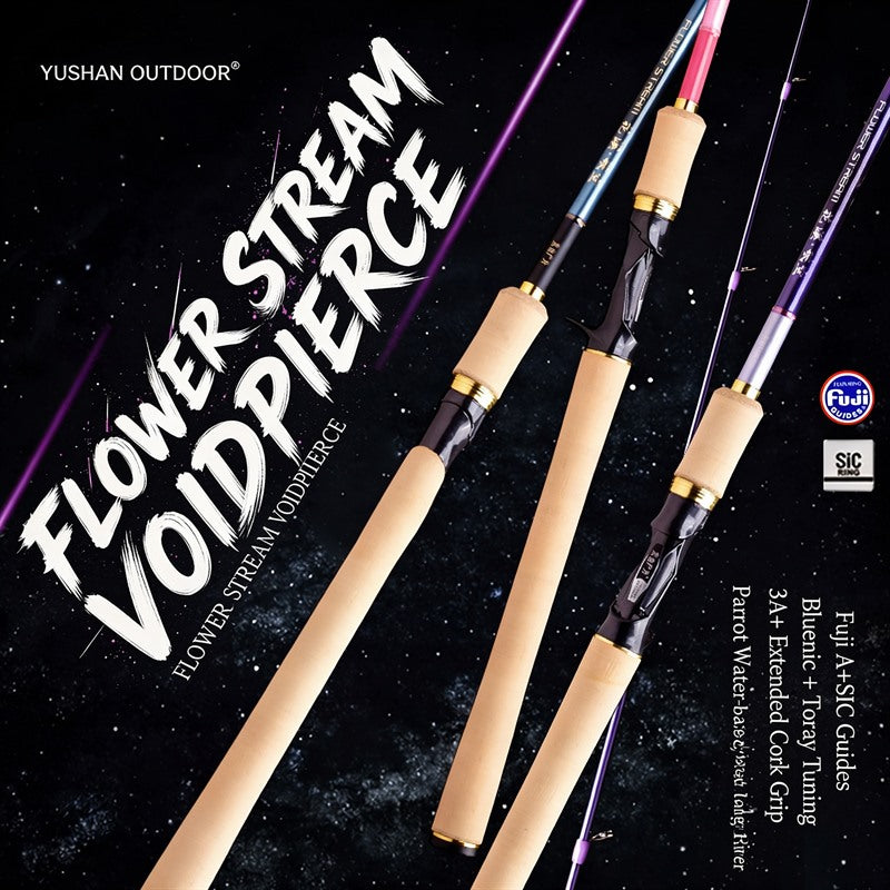 YUSHAN OUTDOOR Flower Stream Voidpierce Long-Cast Lure Fishing Rod