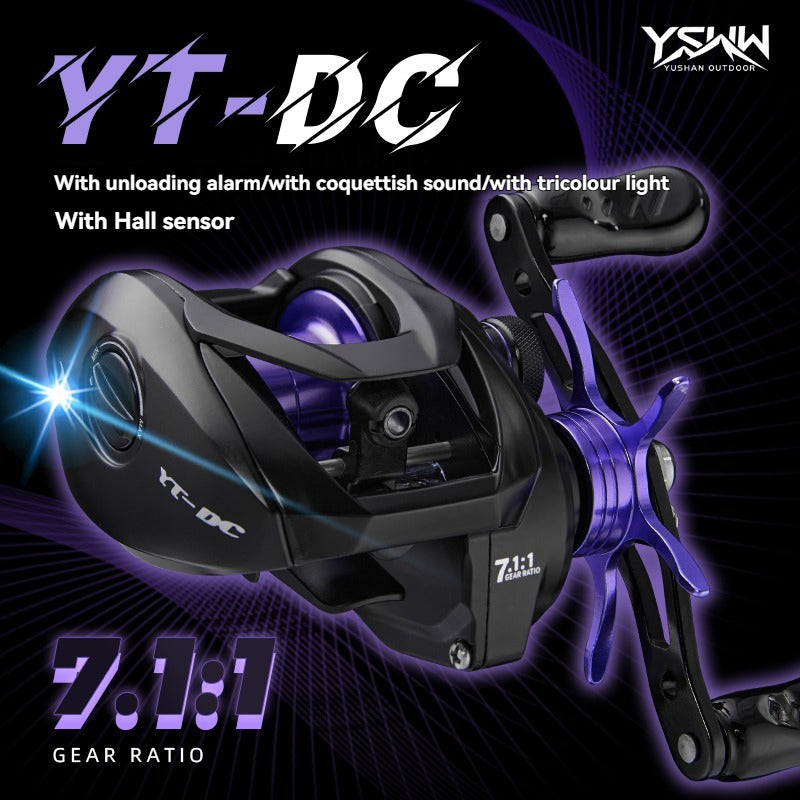 YUSHAN OUTDOOR YT-DC Baitcasting Reel | DC Intelligent Brake, Brass Gears, Ceramic Outlet, 186g, Casts from 2g, Left/Right Hand