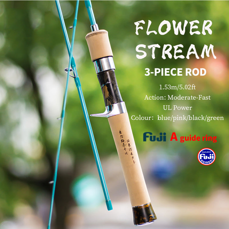 YUSHAN OUTDOOR Flower Stream PLUS 3-Section Travel Lure Rod