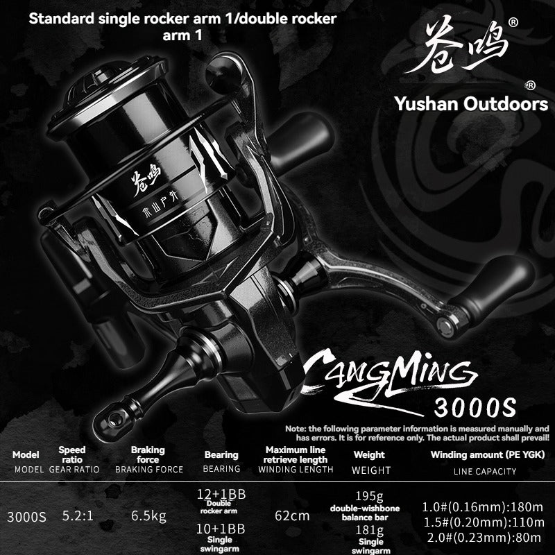 YUSHAN OUTDOOR CangMing Spinning Fishing Reel – 12+1BB Waterproof Long Cast