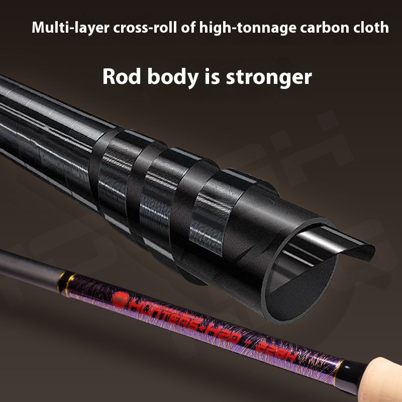 YUSHAN outdoor H20 Lure Rod | Toray 30T + T1100 Carbon, Full Fuji A-Ring, Tri-Section Cork Grip