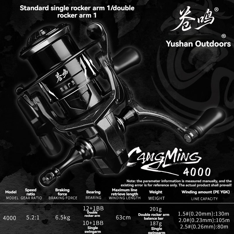 YUSHAN OUTDOOR CangMing Spinning Fishing Reel – 12+1BB Waterproof Long Cast