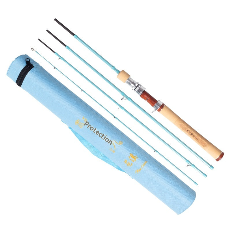 YUSHAN OUTDOOR Flower Stream Max 4-Piece Portable Travel Micro Lure Rod – L Action, Medium-Fast, 1.98m (Blue/Pink | Pistol/Straight Grip)