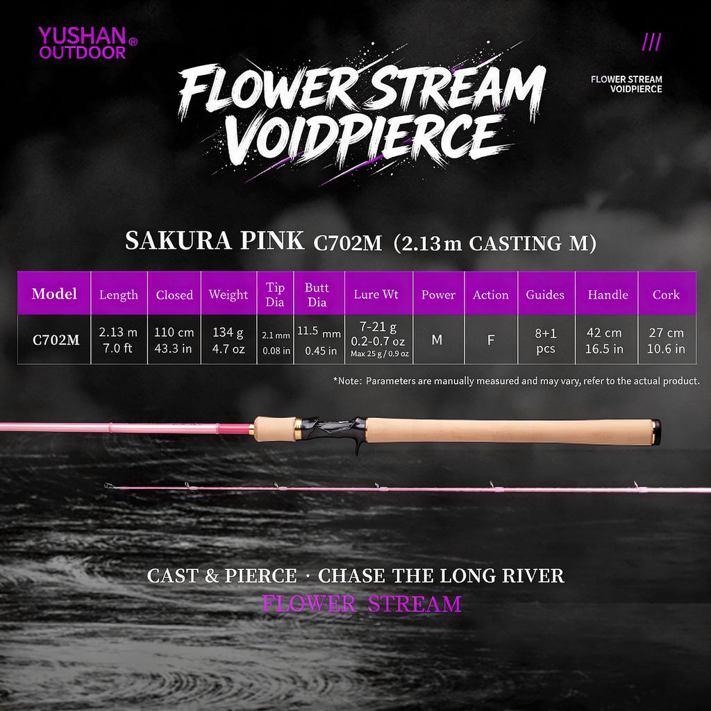 YUSHAN OUTDOOR Flower Stream Voidpierce Long-Cast Lure Fishing Rod