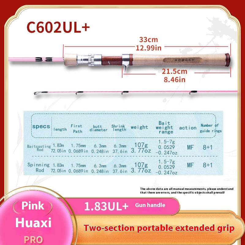 YUSHAN OUTDOOR Flower Stream Pro Micro Lure Rod – UL+ Action, Medium-Fast, 1.8m, Extended Cork Grip