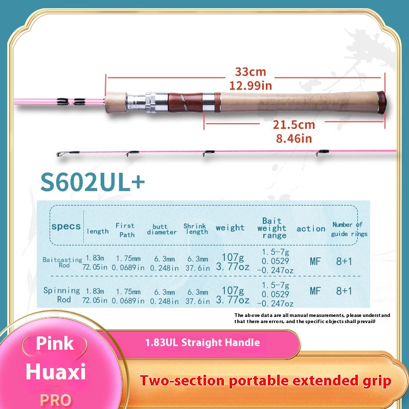 YUSHAN OUTDOOR Flower Stream Pro Micro Lure Rod – UL+ Action, Medium-Fast, 1.8m, Extended Cork Grip