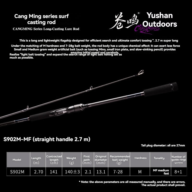 YUSHAN OUTDOOR CANGMING Series Long-Casting Lure Rod | Spinning & Casting | M/M+/MH/MH+