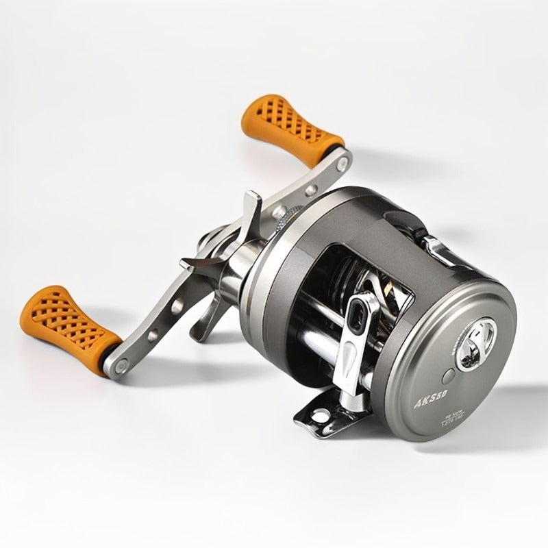 SABRE AKS Drum Baitcasting Reel | 11+1 BB, 9cm Extended Aluminium Arm, Brass Gears, Magnetic Brake, 192g, 6.2:1, Left/Right Hand
