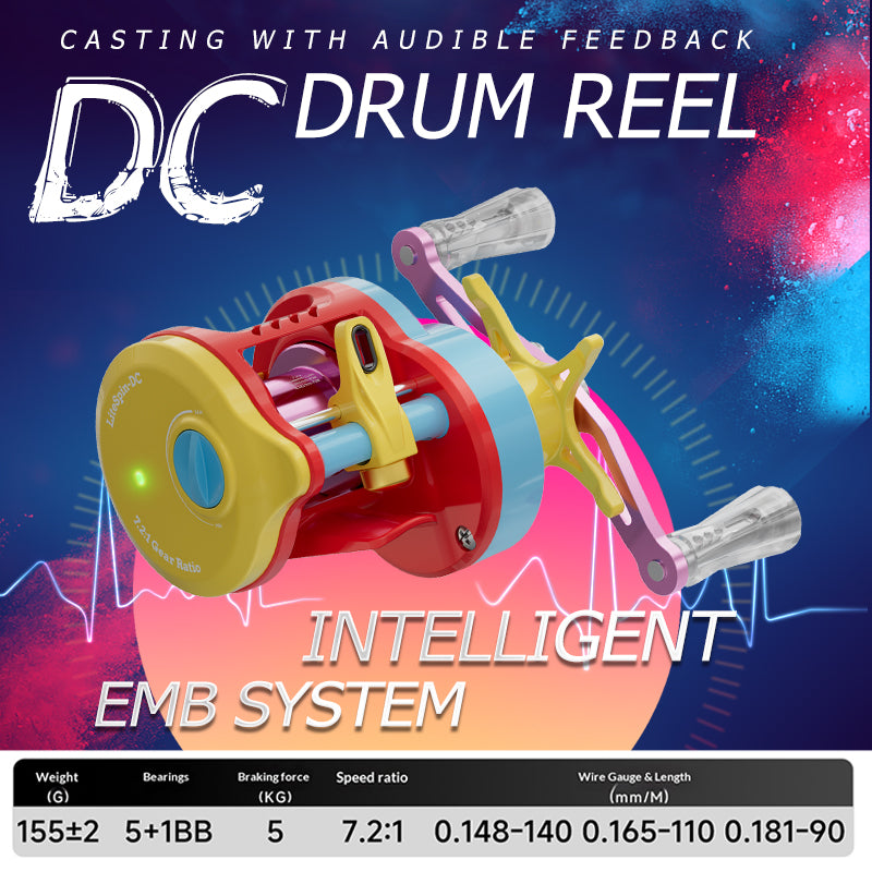TEBEN LiteSpin-DC Baitcasting Reel | 155g, 12g Spool, Casts from 1.8g, DC Electronic Brake, 5+1 Double-Sealed BB, 7.2:1, Left/Right Hand