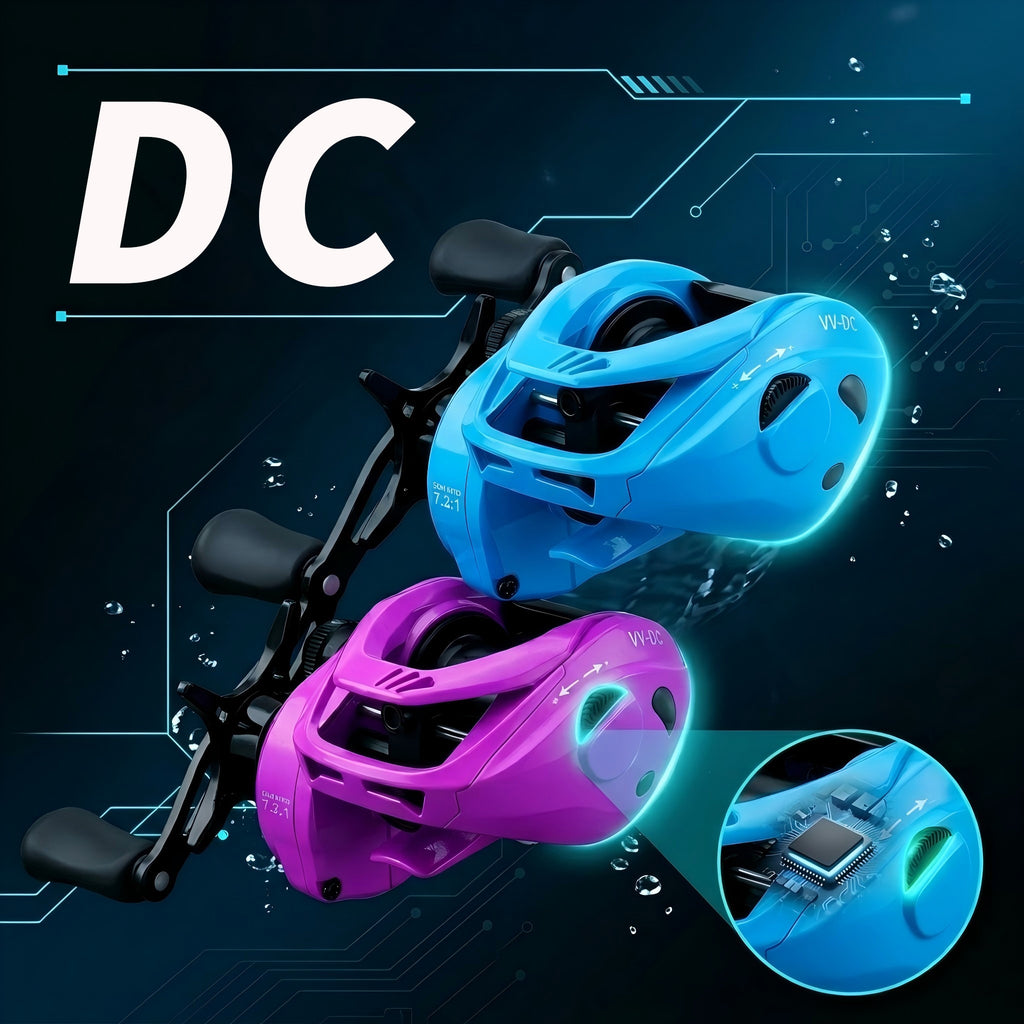 VV-DC Baitcasting Reel | DC Adaptive Brake, 7075 Aerospace Aluminium Gear, Ceramic Outlet, 7.2:1, Left/Right Hand