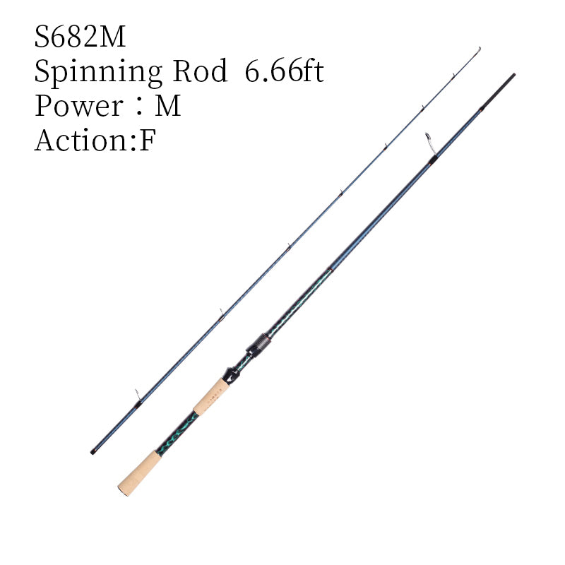 YUSHAN outdoor Soul Devouring Finesse Worm Rod | Magnetic Baked Paint, Full Fuji SIC, 4A Cork Grip, M/MH