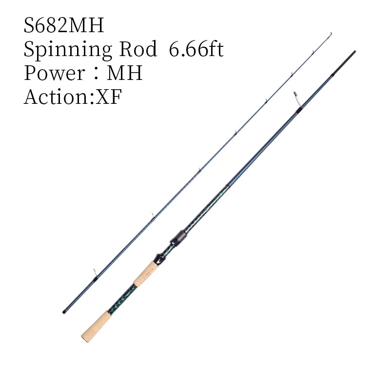 YUSHAN outdoor Soul Devouring Finesse Worm Rod | Magnetic Baked Paint, Full Fuji SIC, 4A Cork Grip, M/MH